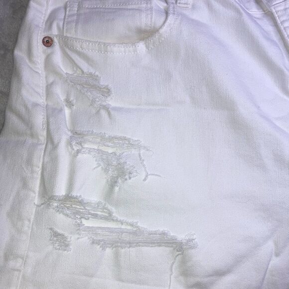 NWT AE 22 Stretchy Western Denim Mom Distressed and Destroyed Shorts - Picture 9 of 12